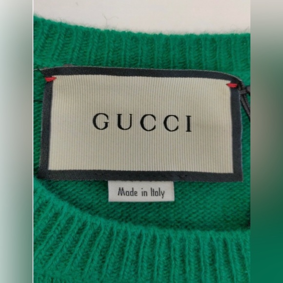Gucci Green Wool Cashmere Jumper with detachable flower - Picture 5 of 7